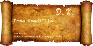 Doma Kamélia névjegykártya